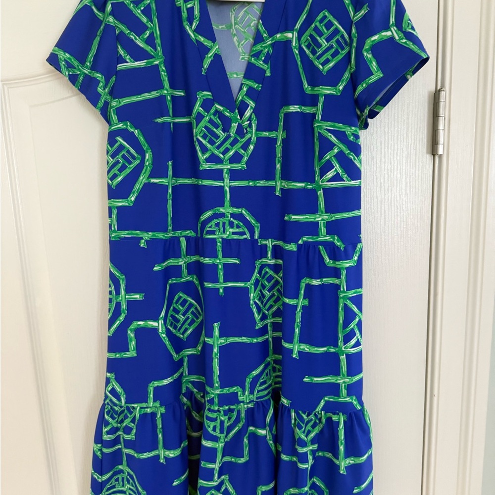 Jude Connally Blue and Green Geometric Dress